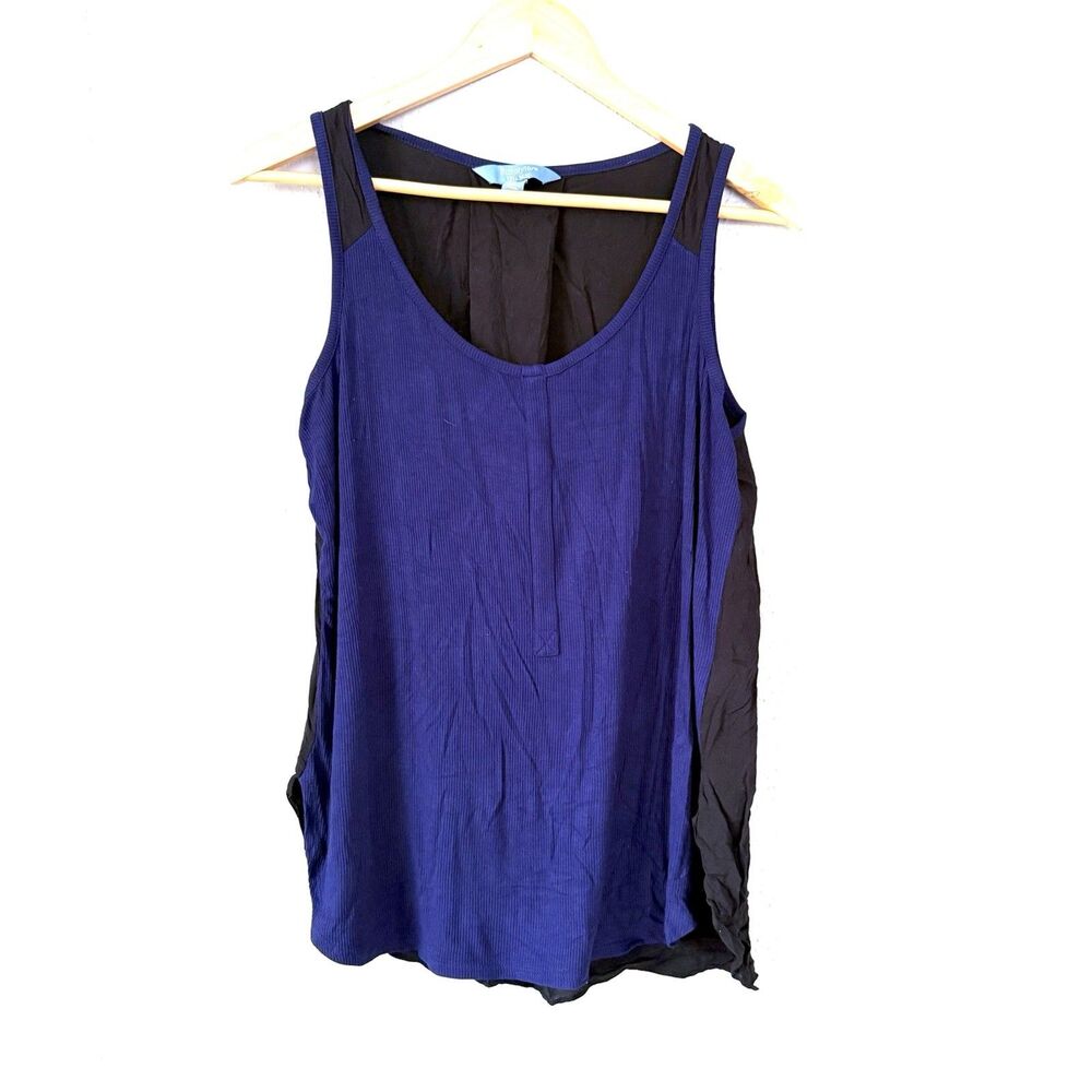 Simply Vera Women's Size M Blue front/black back tank Casual Lightweight Boho